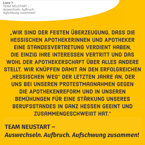 Einzig dem Wohl der hessischen Apothekerinnen und Apotheker verpflichtet!