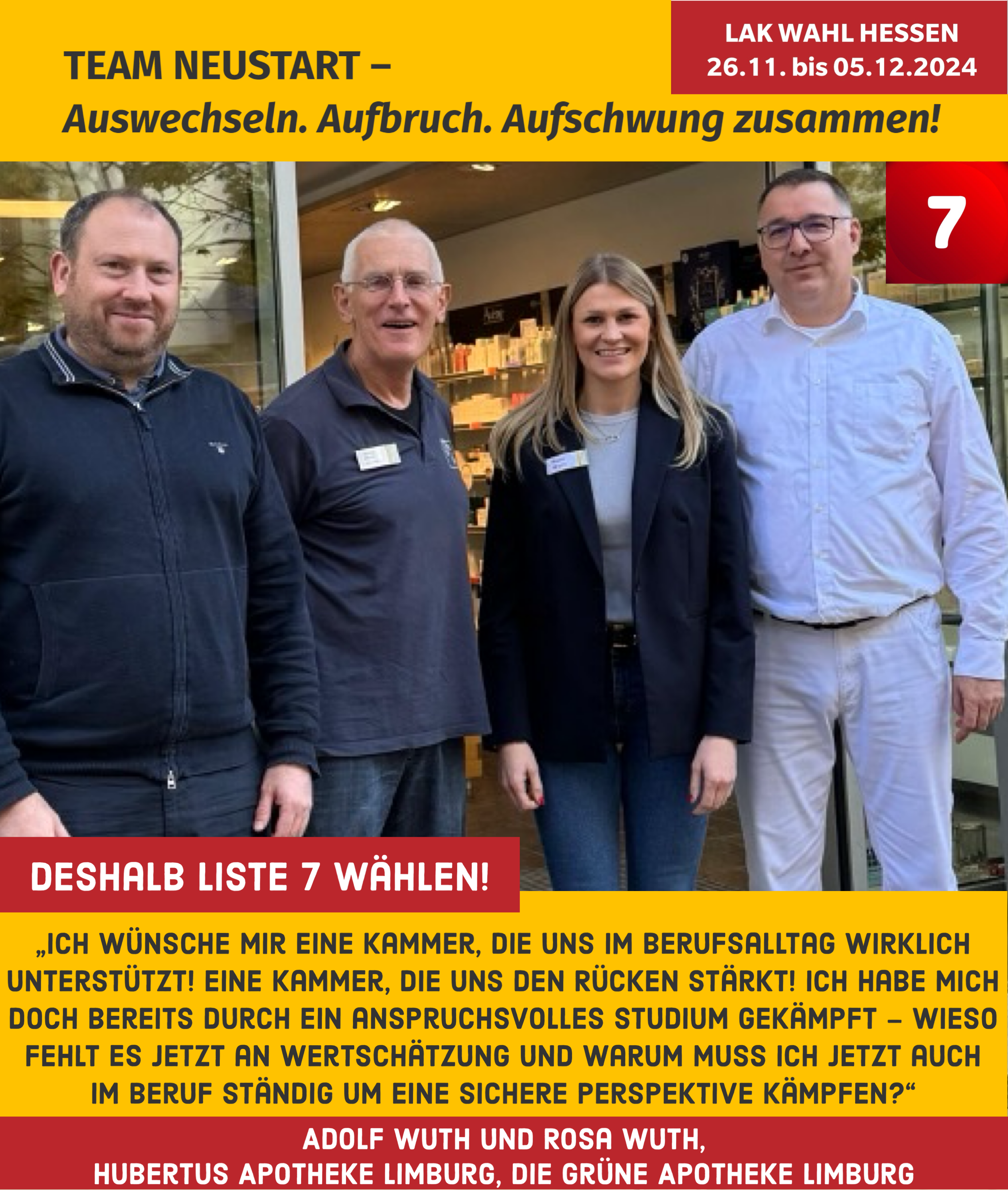 Wir sind Liste 7 – und das sind unsere Unterstützerinnen und Unterstützer!
