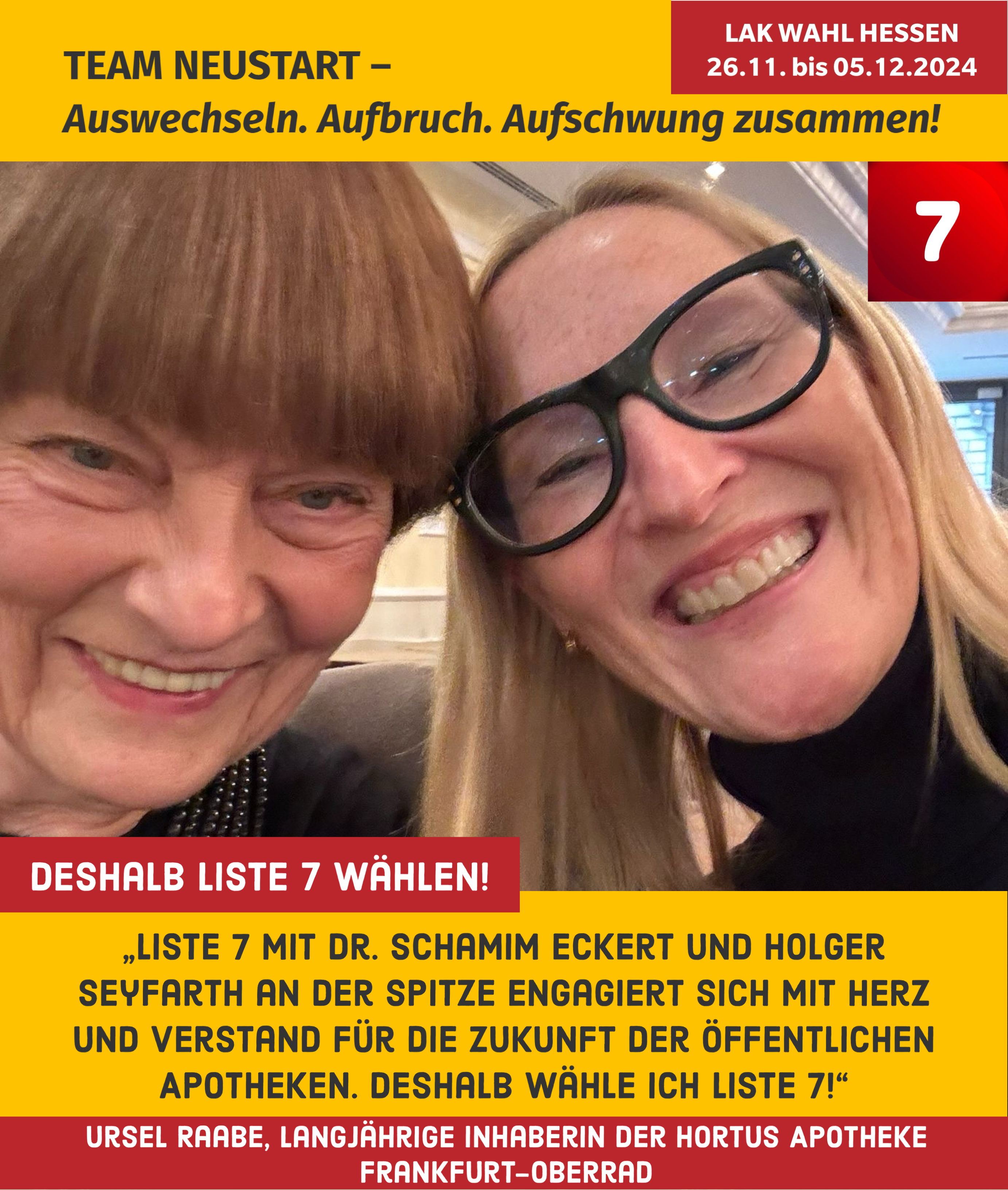 Wir sind Liste 7 – und das sind unsere Unterstützerinnen und Unterstützer! 