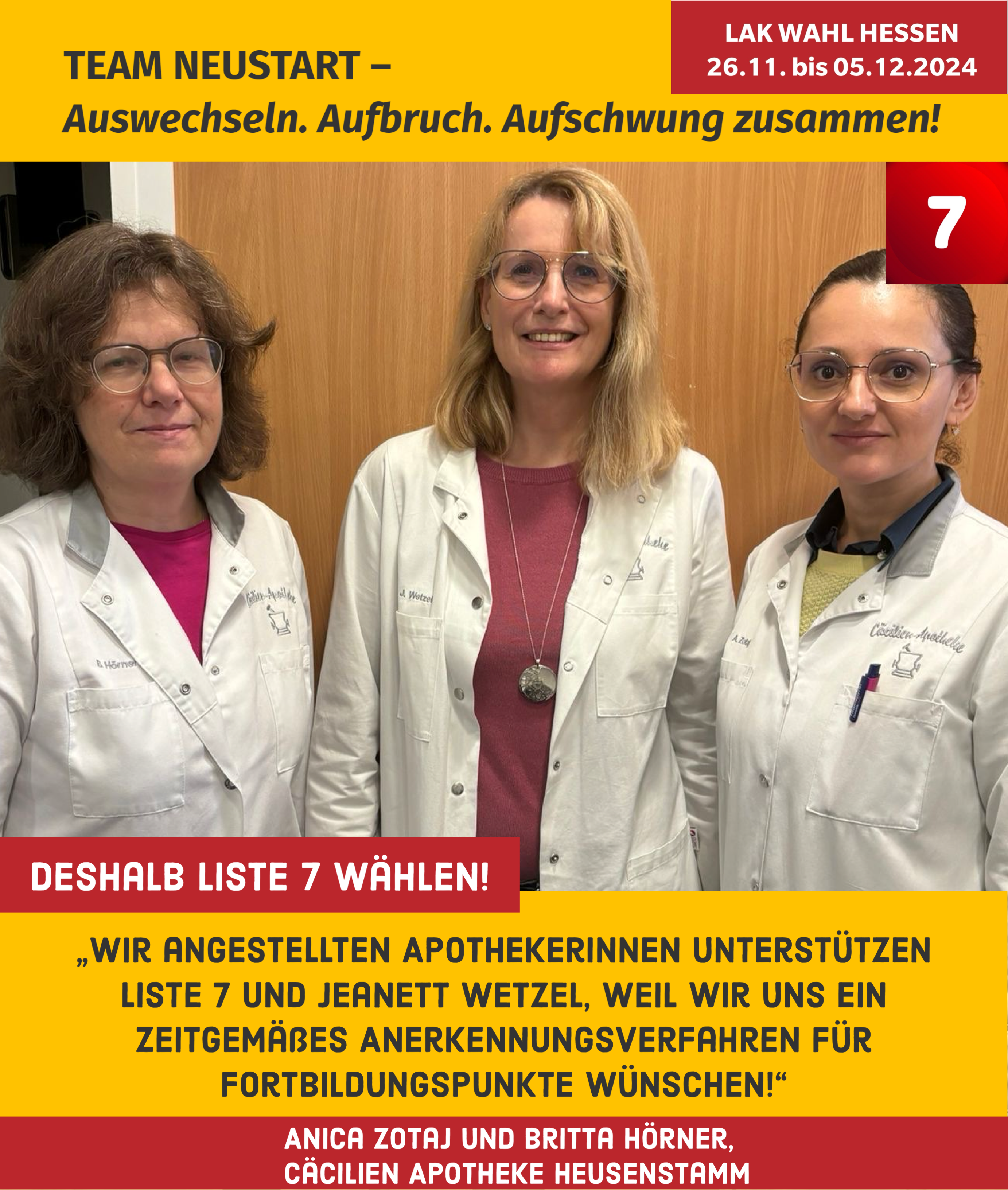 Wir sind Liste 7 – und das sind unsere Unterstützerinnen und Unterstützer!