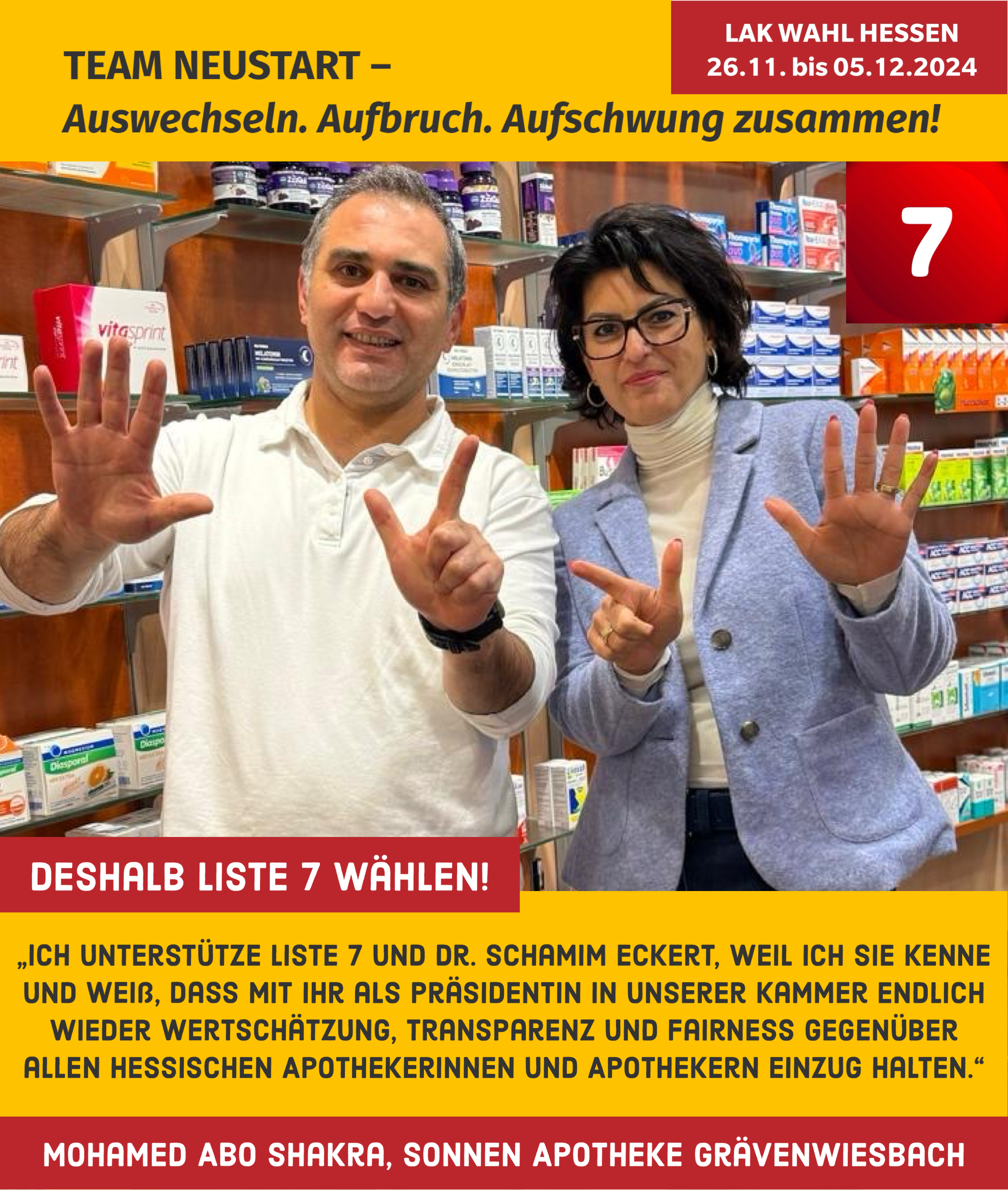 Wir sind Liste 7 – und das sind unsere Unterstützerinnen und Unterstützer!