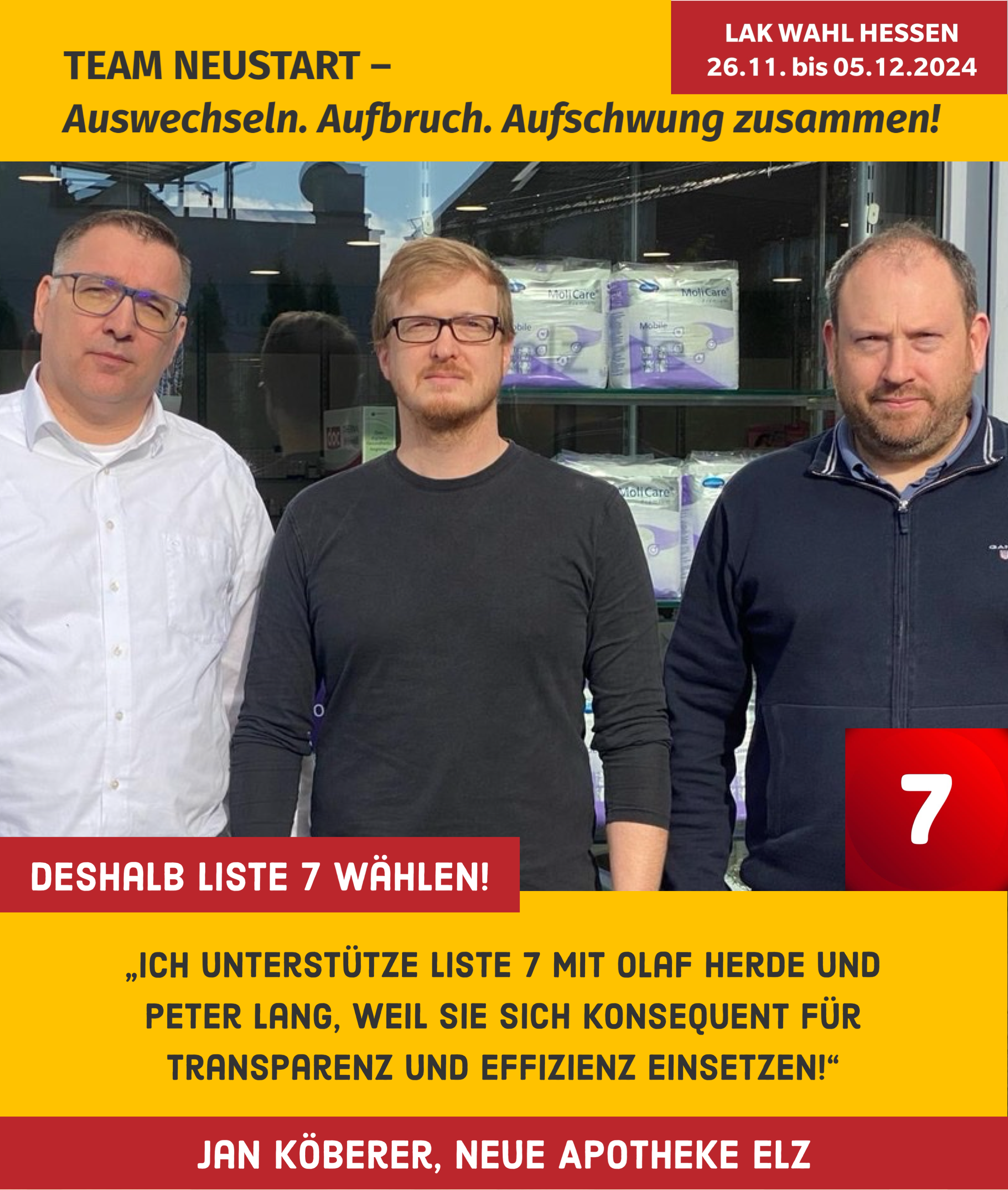Wir sind Liste 7 – und das sind unsere Unterstützerinnen und Unterstützer!