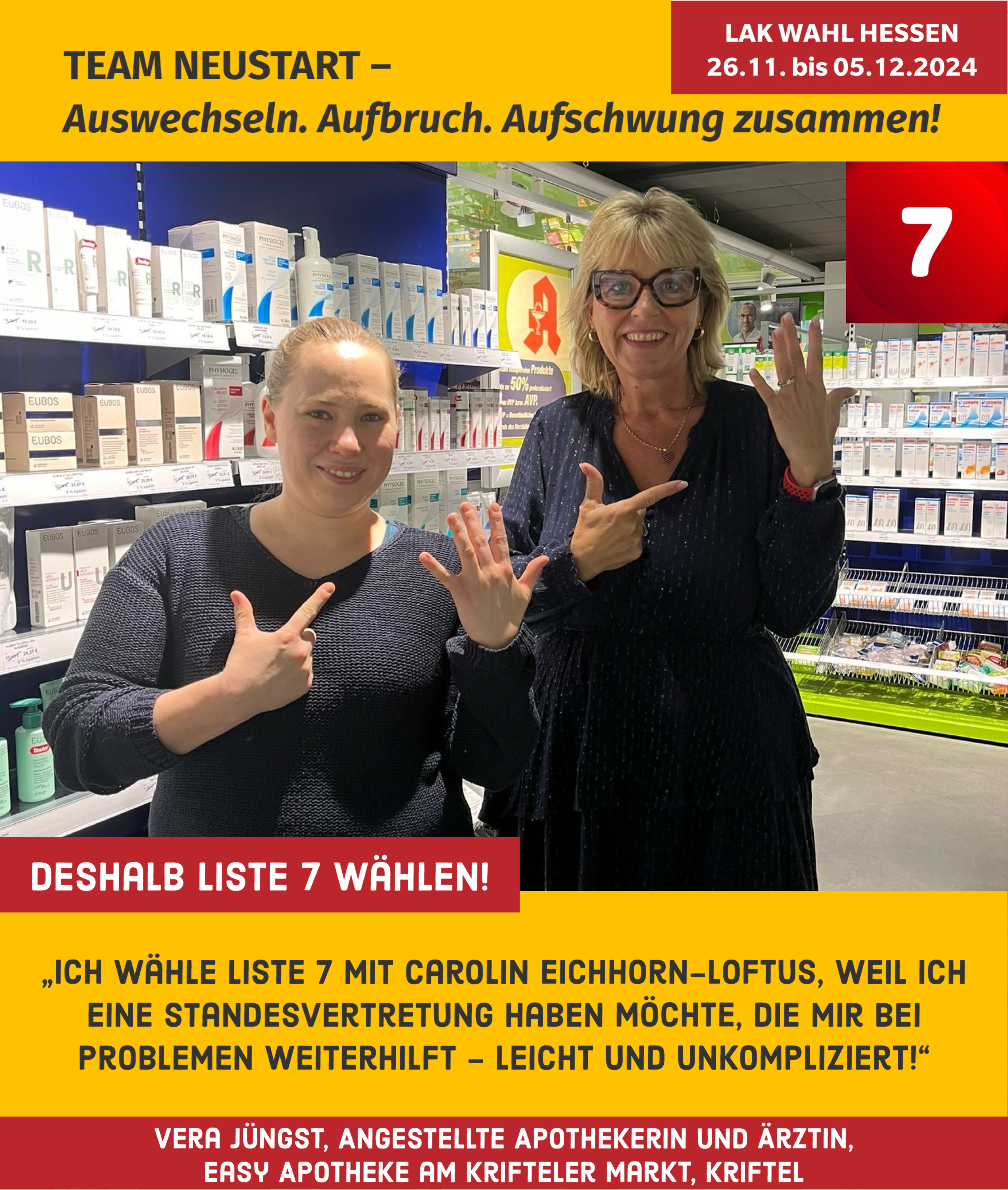 Wir sind Liste 7 – und das sind unsere Unterstützerinnen und Unterstützer!