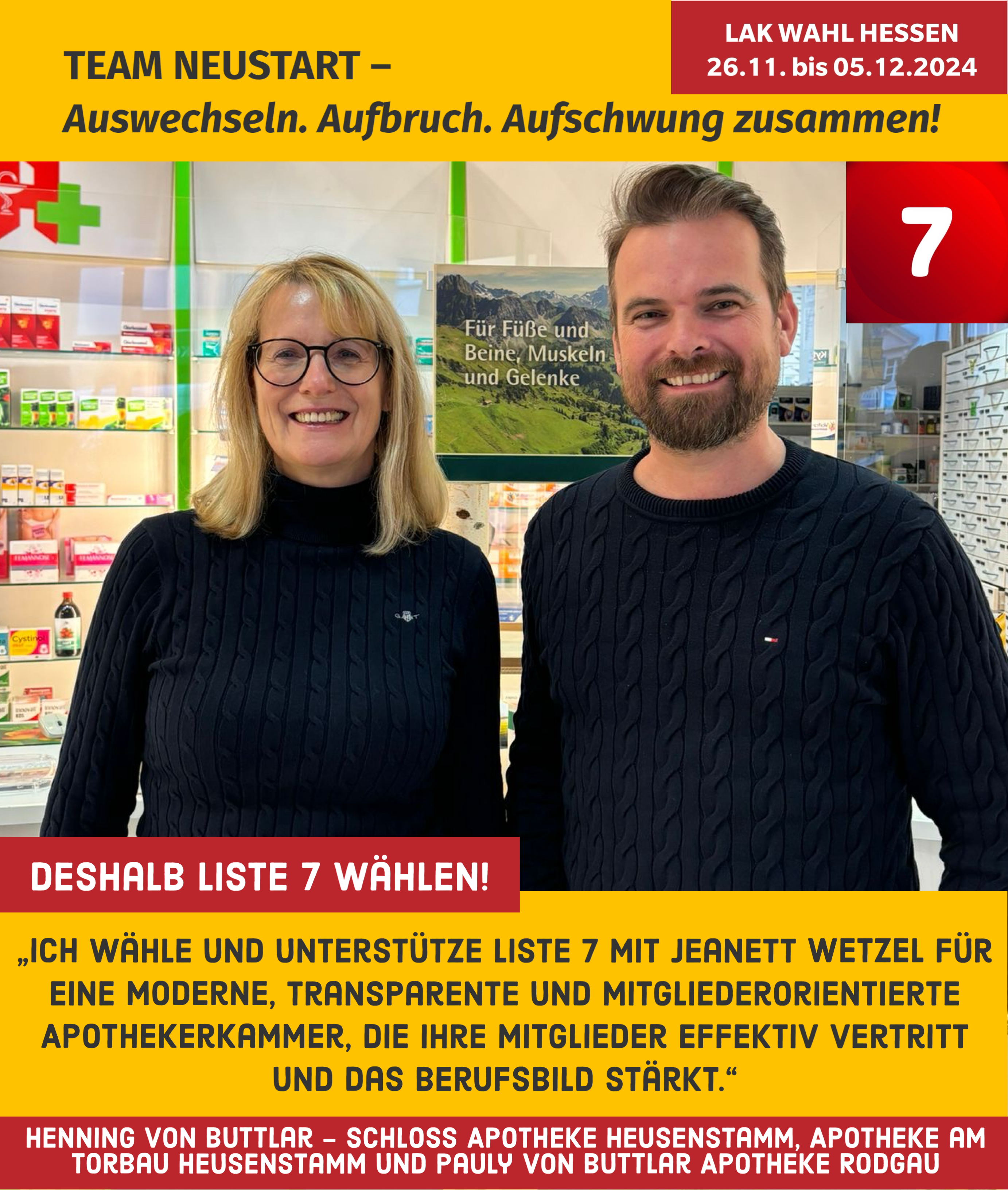 Wir sind Liste 7 – und das sind unsere Unterstützerinnen und Unterstützer!