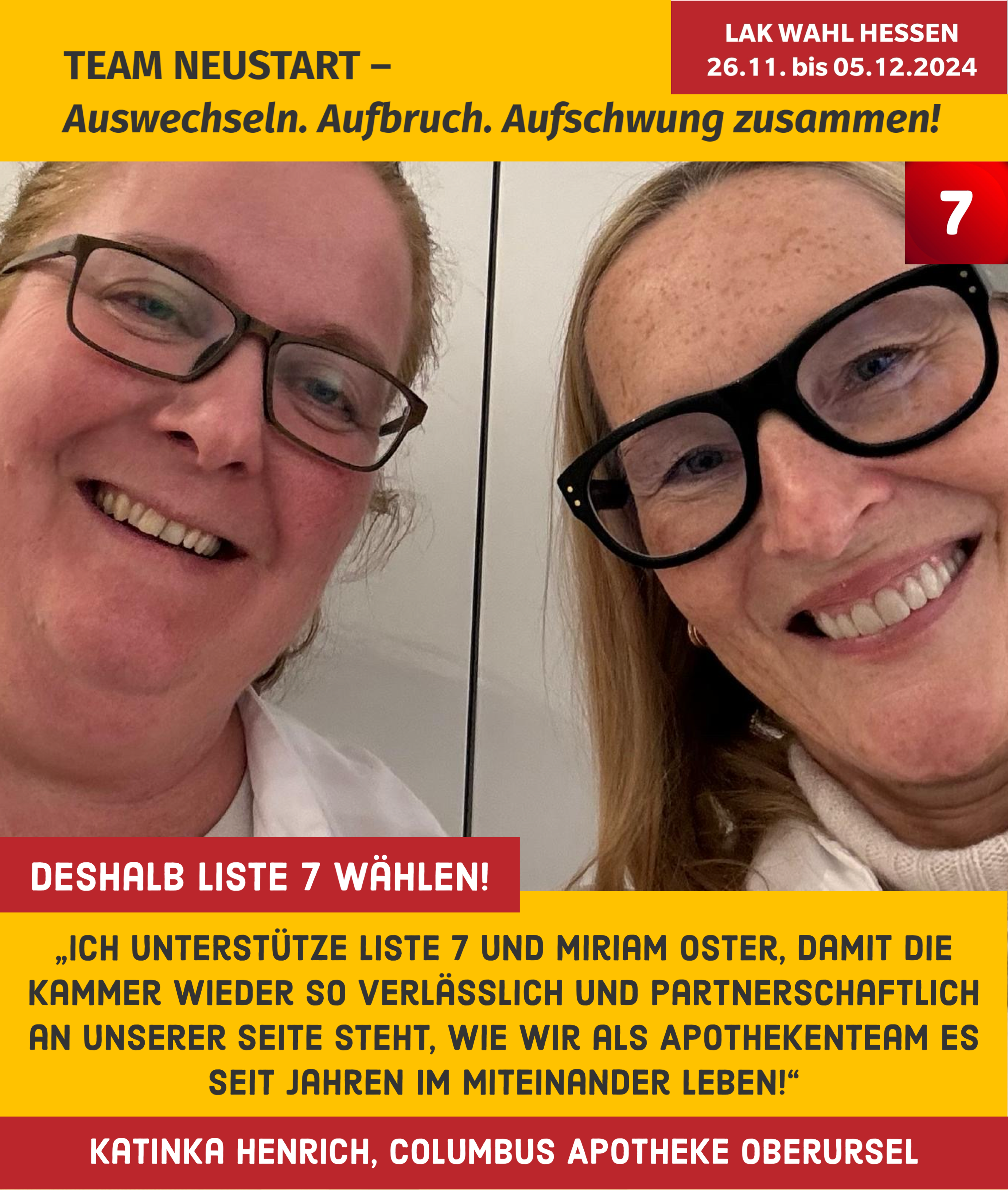 Wir sind Liste 7 – und das sind unsere Unterstützerinnen und Unterstützer!