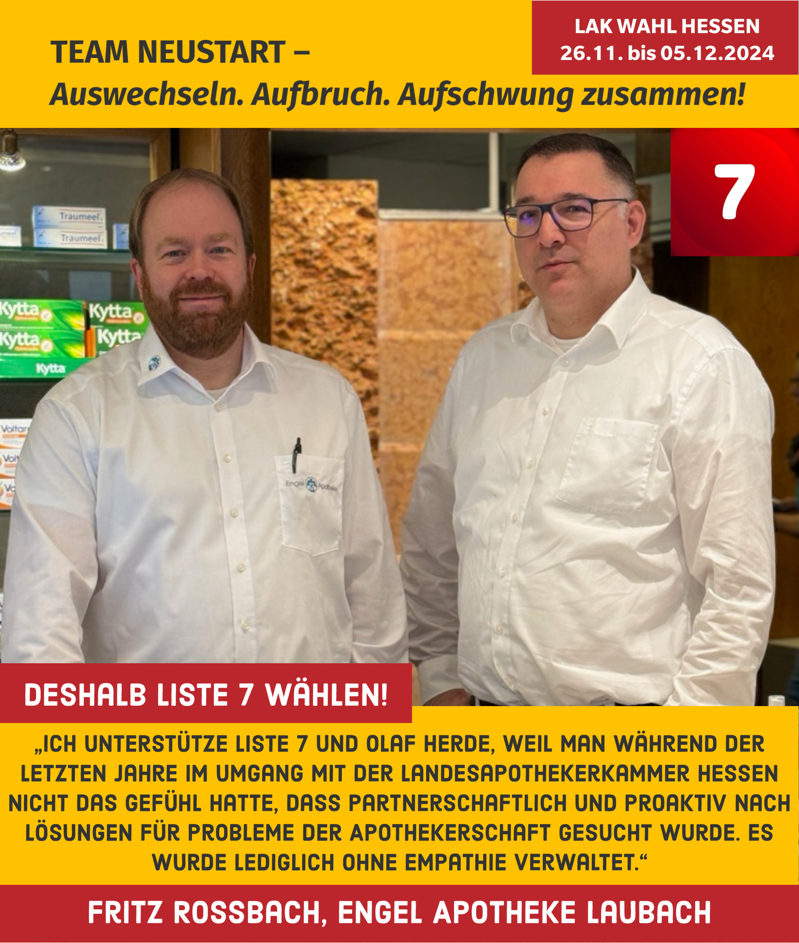 Wir sind Liste 7 – und das sind unsere Unterstützerinnen und Unterstützer!