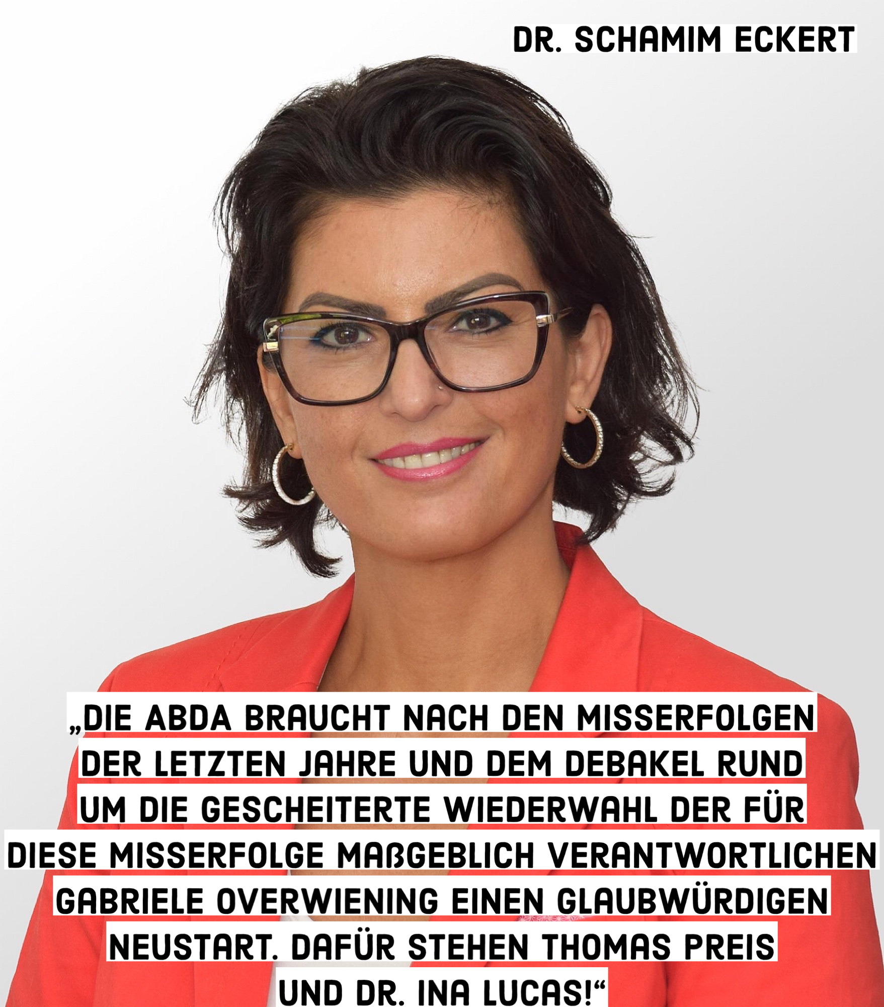 Unterstützung aus Hessen von Dr. Schamim Eckert für ABDA-Kandidaturen von Thomas Preis und Dr. Ina Lucas